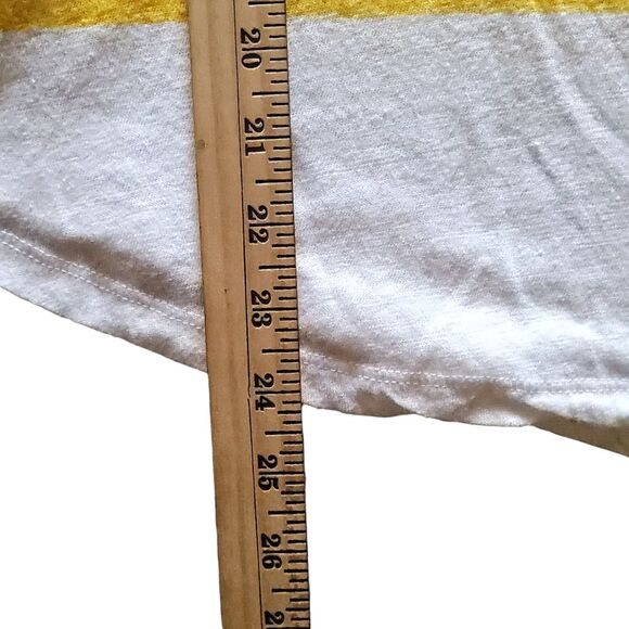 Talbots Striped Yellow White Linen Blend Top Blouse Women's Size Large - Picture 9 of 9